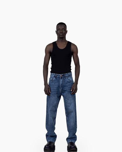 Streetwear Baggy Jeans Dark Blue With Effect