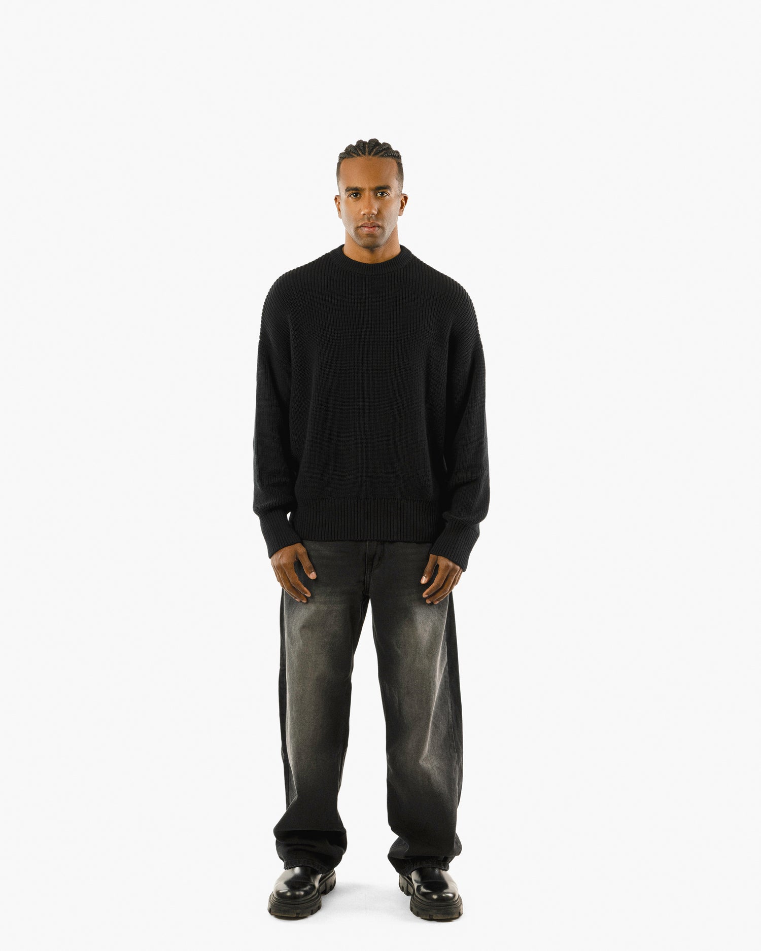 Streetwear Essential Boxy Knit Sweater