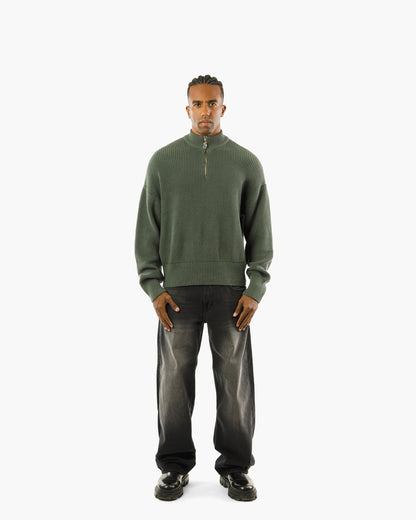 Streetwear Essential Oversized Quarter-Zip Sweater