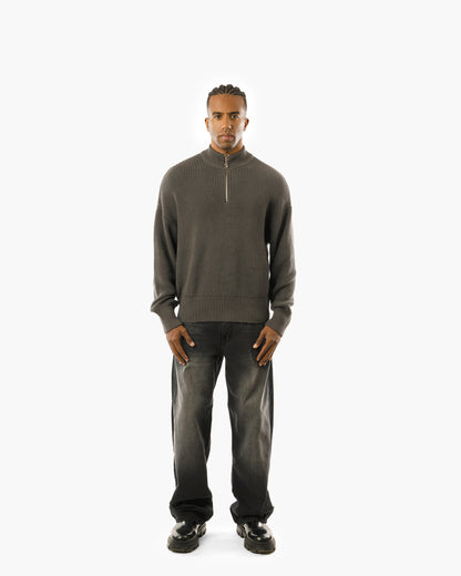 Streetwear Essential Oversized Quarter-Zip Sweater
