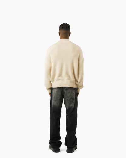 Streetwear Essential Oversized Quarter-Zip Sweater