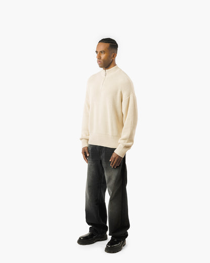 Streetwear Essential Oversized Quarter-Zip Sweater