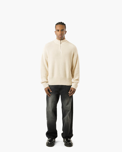 Streetwear Essential Oversized Quarter-Zip Sweater