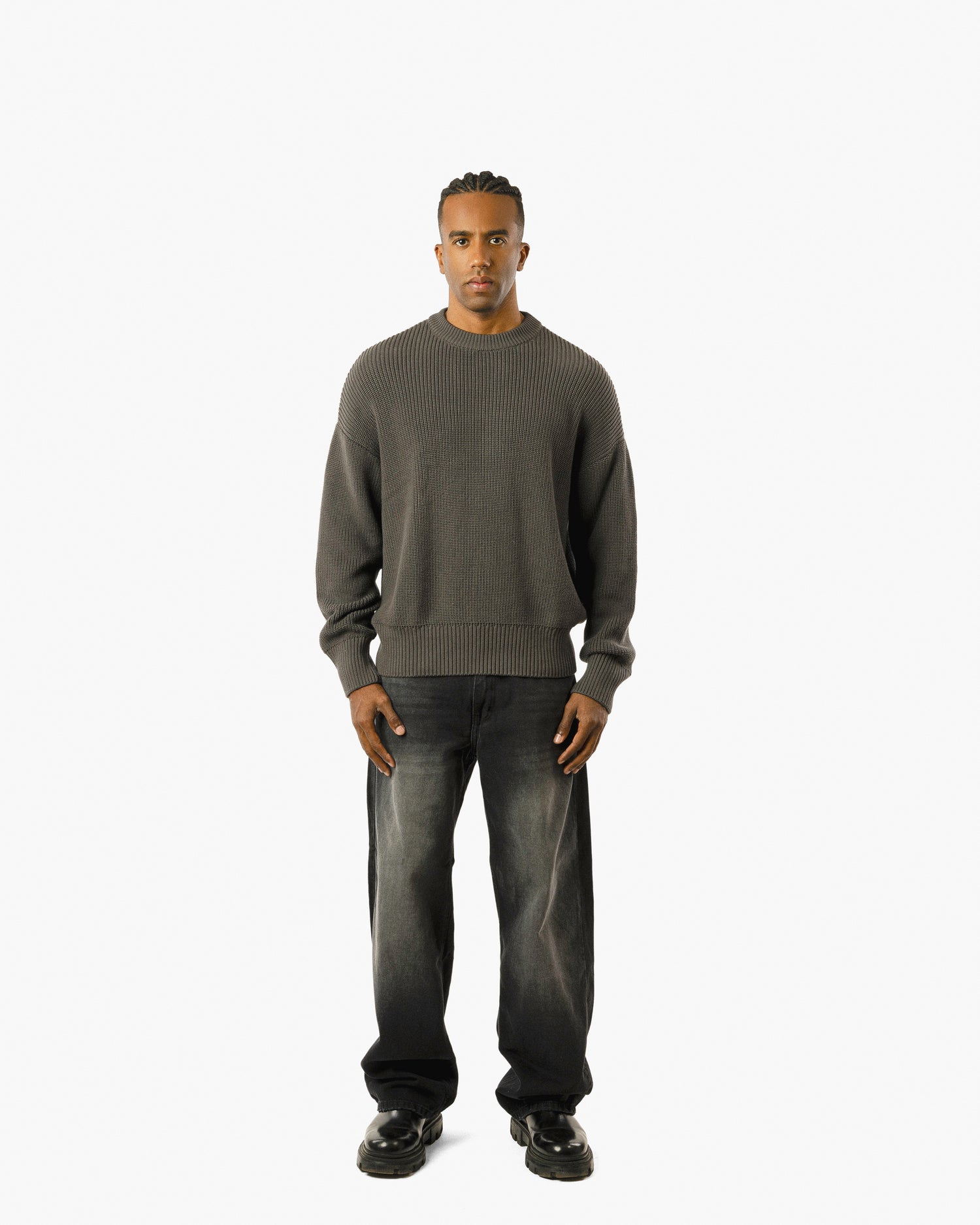 Streetwear Essential Boxy Knit Sweater