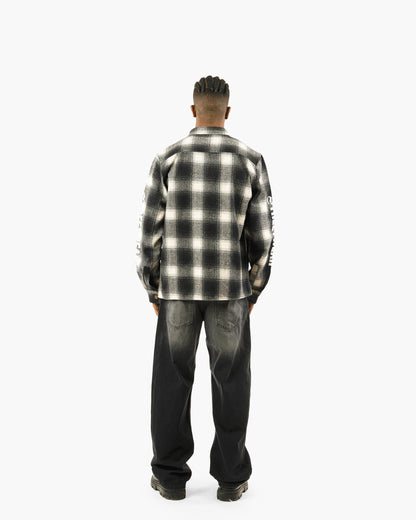 Embroidered Viella Plaid Overshirt