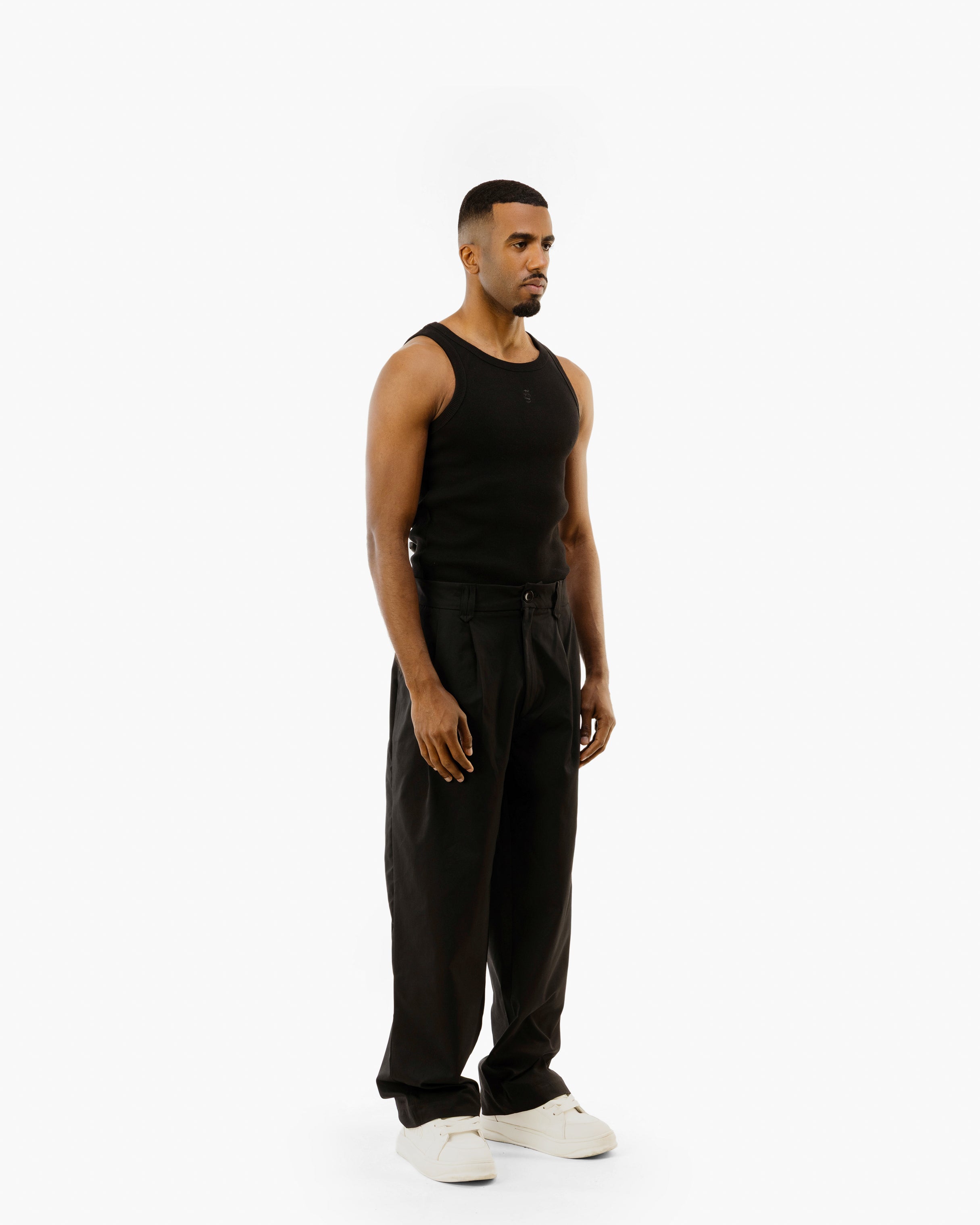 Pleated Gabardine Balloon Trouser