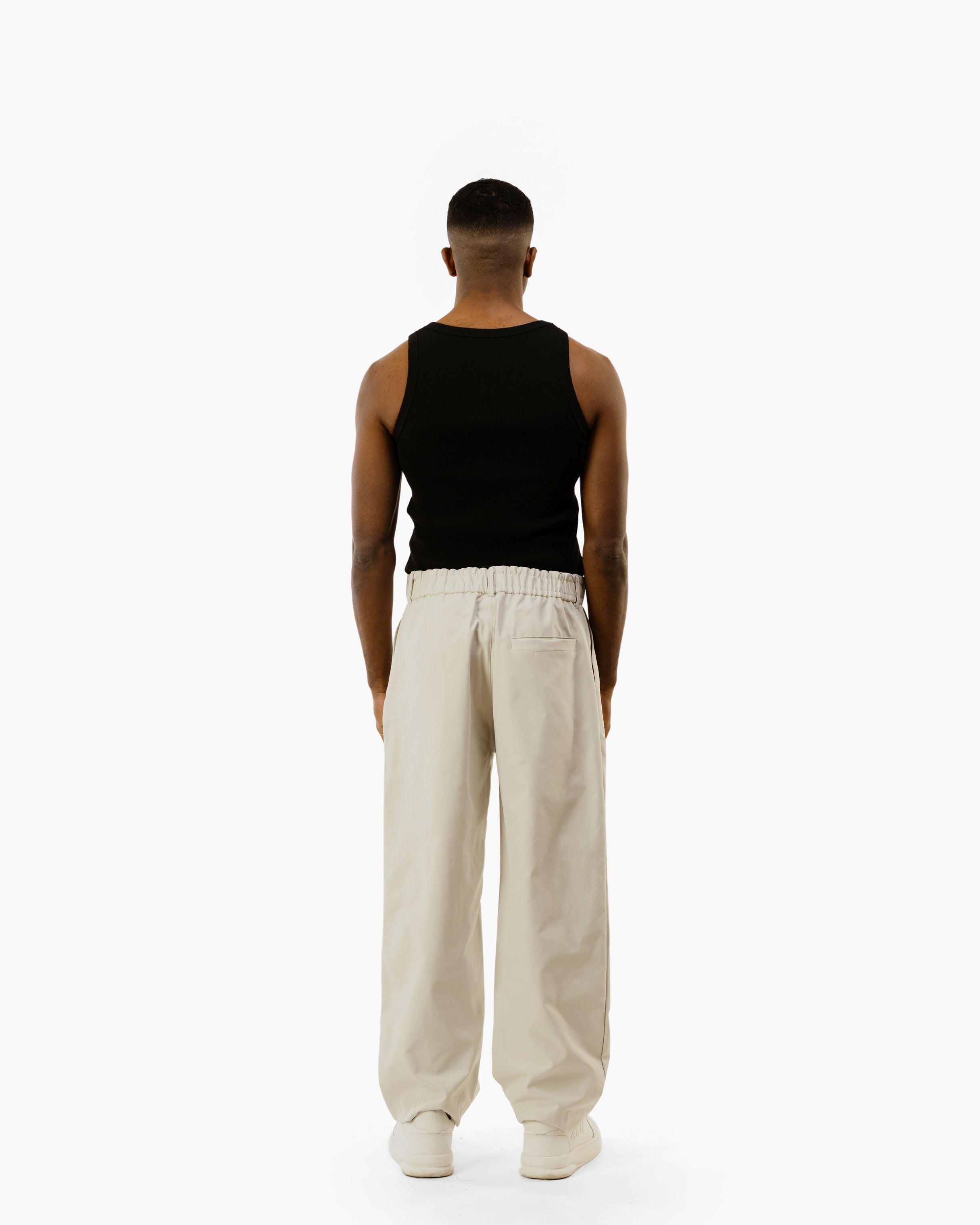 Pleated Gabardine Balloon Trousers | Relaxed Luxury | SWTS