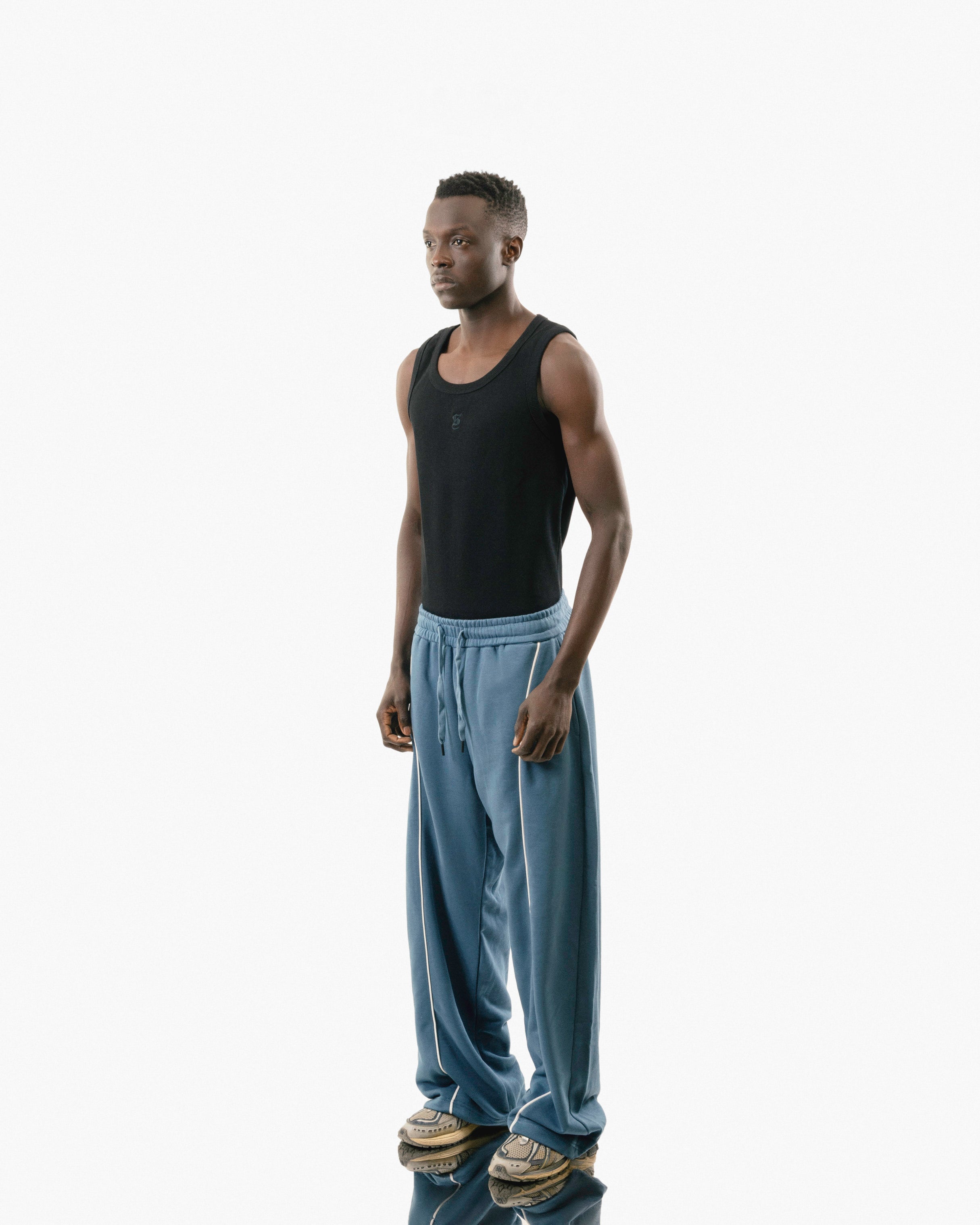 Streets Roam Sweatpant Blue With White Stripe