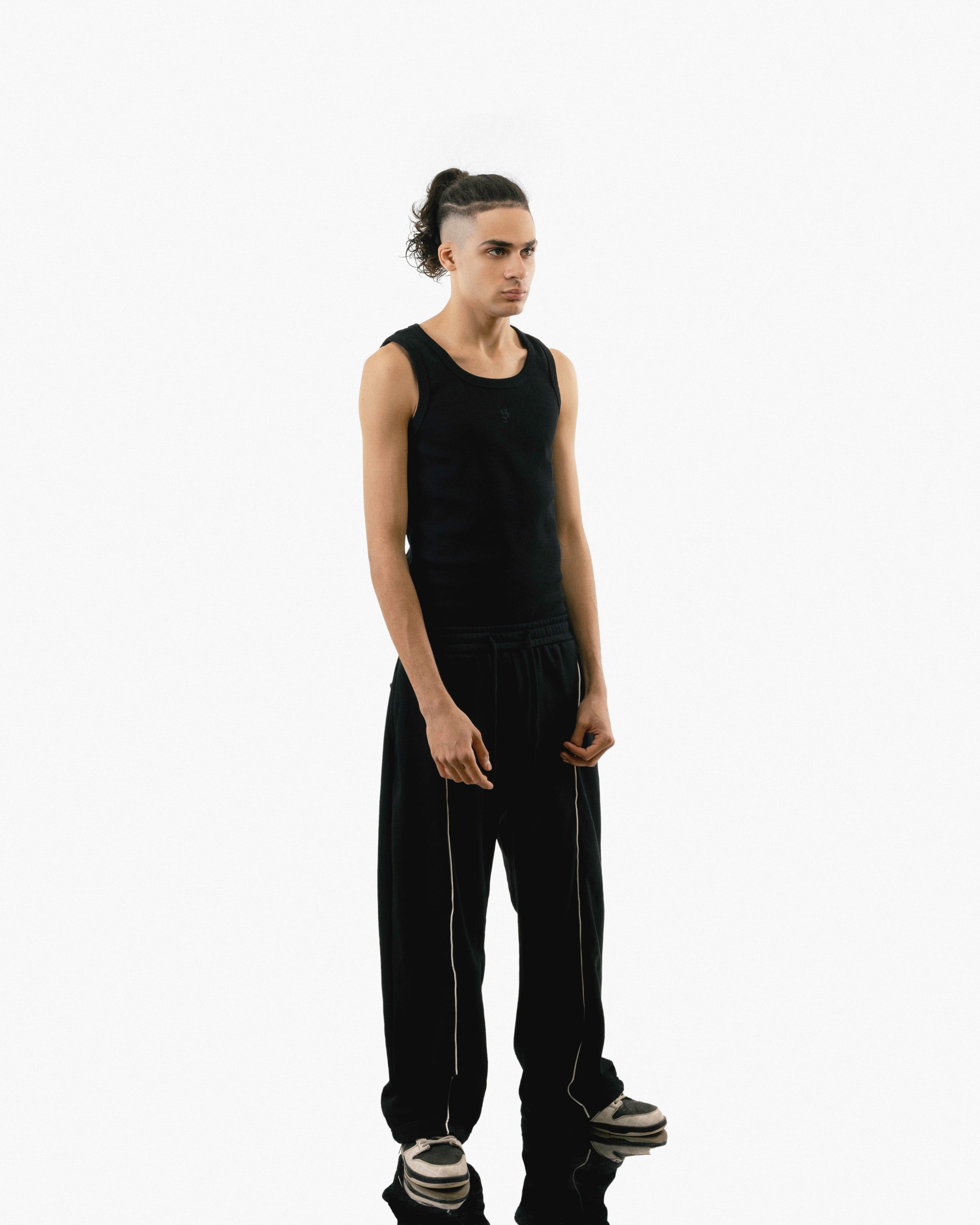 Streets Roam Sweatpant Black With White Stripe