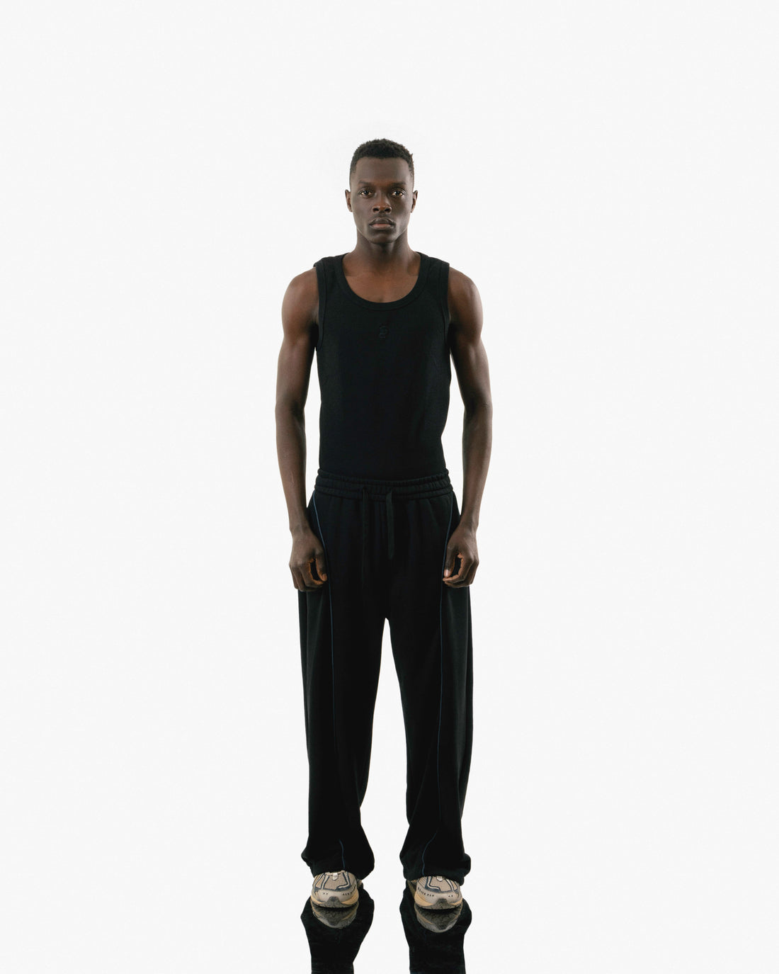 Streets Roam Sweatpant Black With Blue Stripe