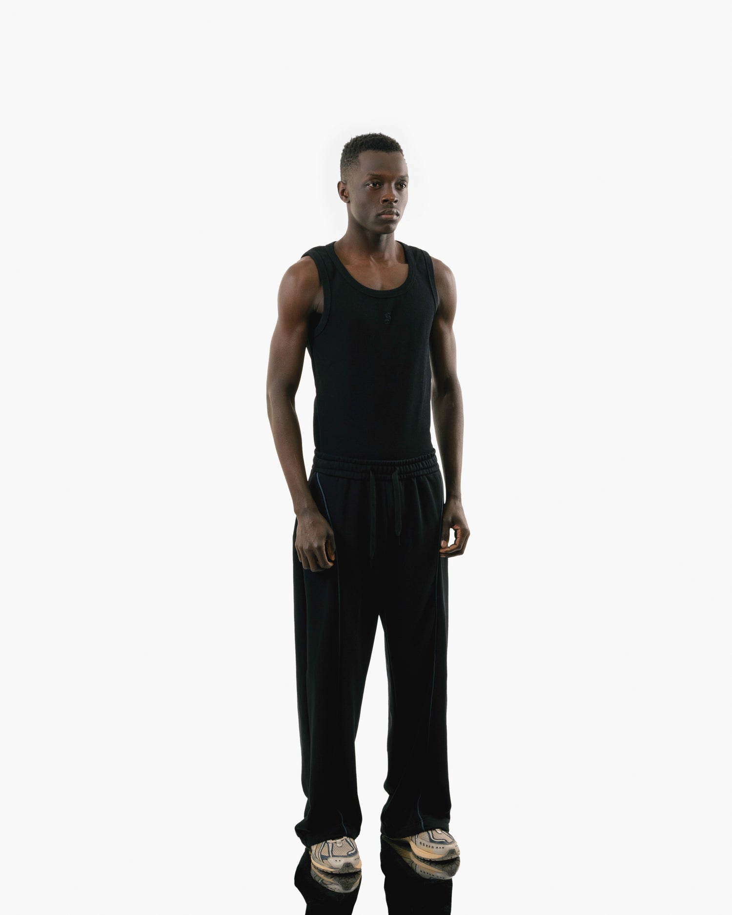 Streets Roam Sweatpant Black With Blue Stripe