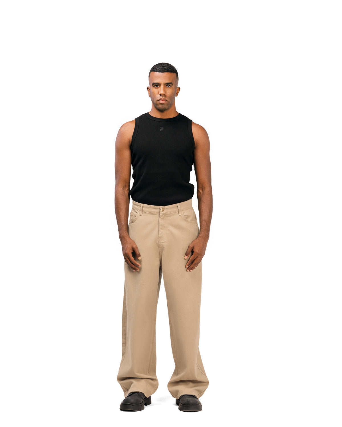 SWTS Beige Balloon Fit Gabardine Pants
