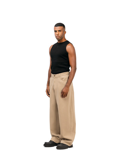 SWTS Beige Balloon Fit Gabardine Pants