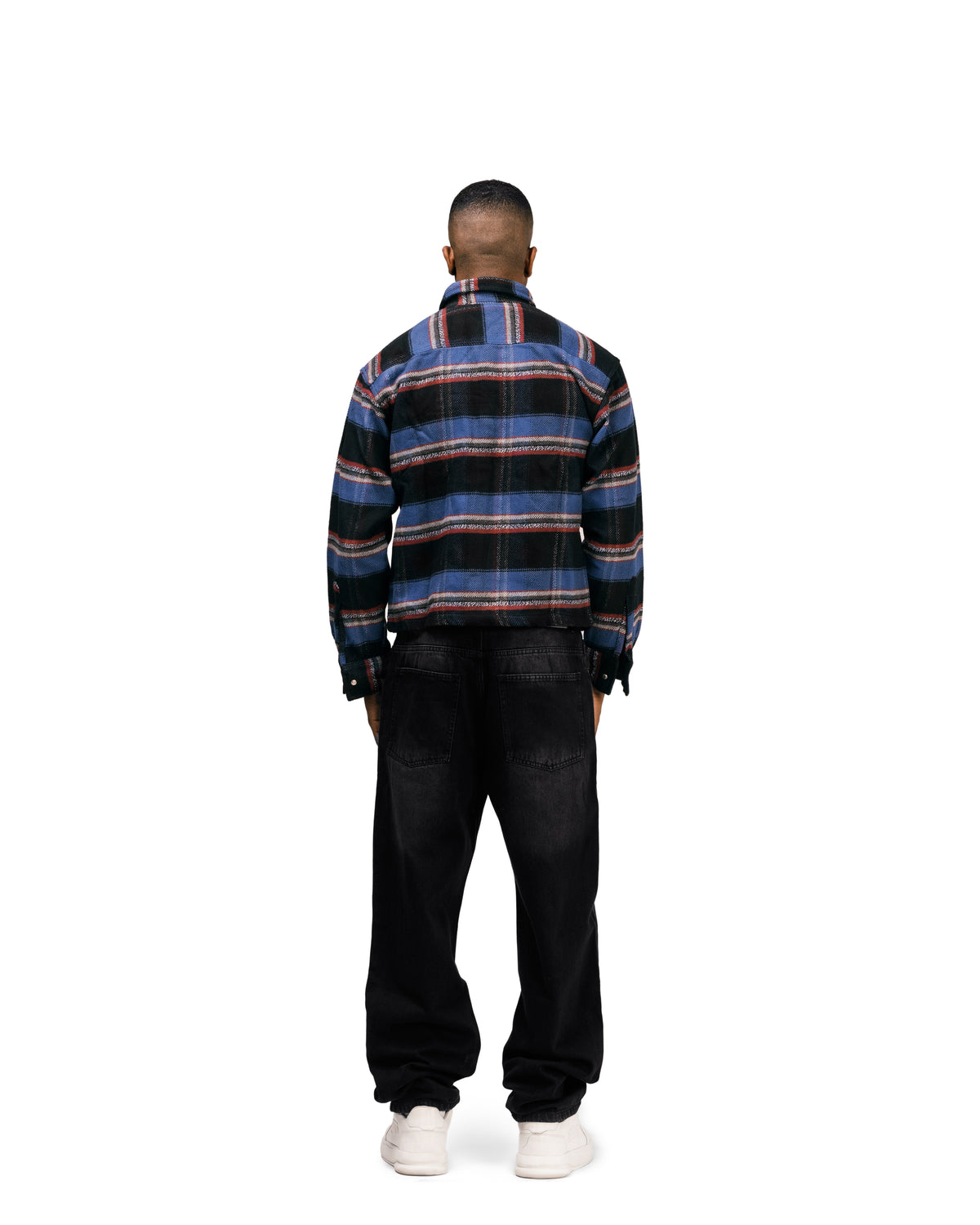 Essential Viella Plaid Overshirt Dark Blue*Red