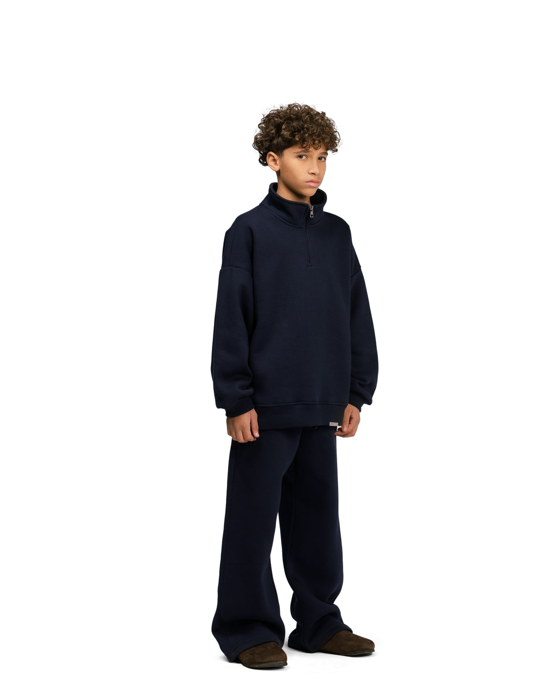Kids Streetwear Essential V2 Quarter-Zip Hoodie Sweatshirt