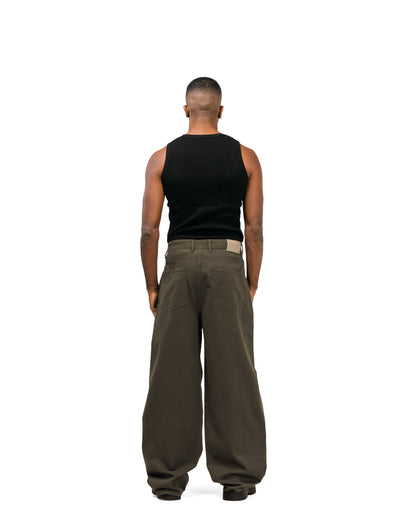 SWTS Olive Green Balloon Fit Gabardine Pants