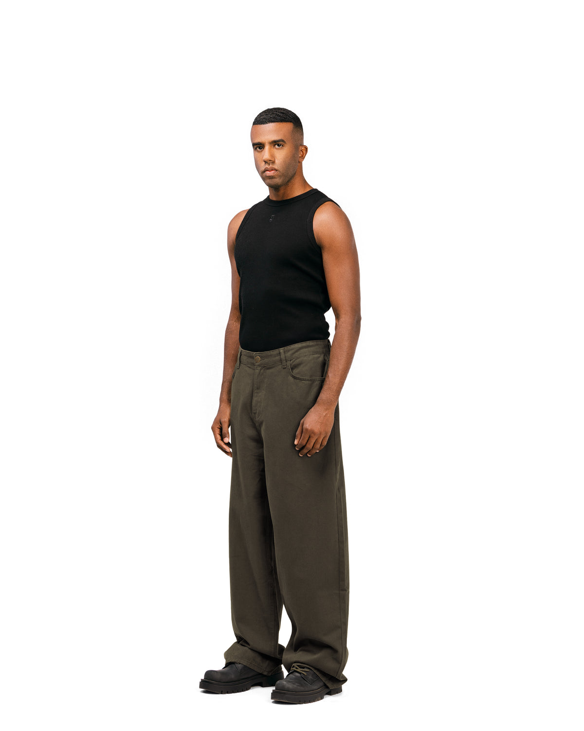 SWTS Olive Green Balloon Fit Gabardine Pants