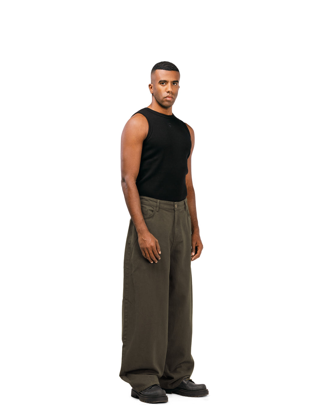 SWTS Olive Green Balloon Fit Gabardine Pants